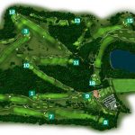 Vista cenital de los 18 hoyos del campo de golf Izki