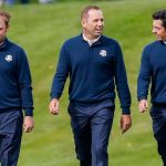 Andy Sullivan, Sergio García y Rory Mcllroy — equipo europeo en la Copa Ryder