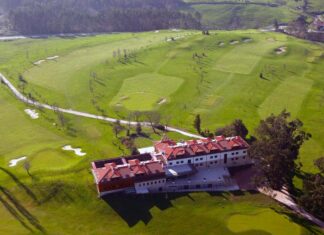 Vista cenital de La Llorea Golf - campo municipal en Gijón → MundoGolf.golf